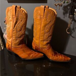 Eel Burnt Orange Cowboy Boots